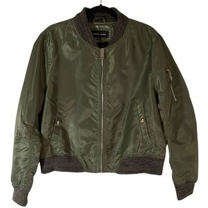 Black Rivet Olive Green Bomber Jacket